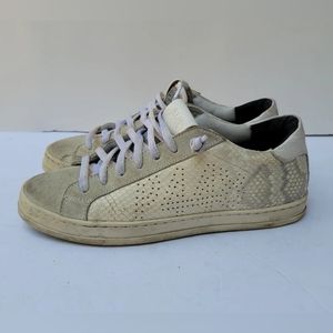 P448 Distressed White, Gray Sneakers Size-8.5